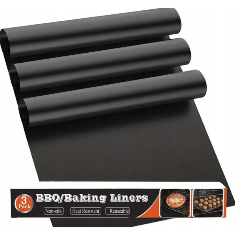 Tefloninis grilio kilimėlis orkaitei, 3x komplektas