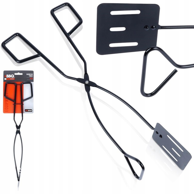 Metalinės grilio žnyplės virtuvinėms kepsninėms