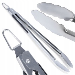 Metalinės grilio žnyplės kepsninei, ilgis 39 cm