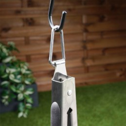 Metalinės grilio žnyplės kepsninei, ilgis 39 cm