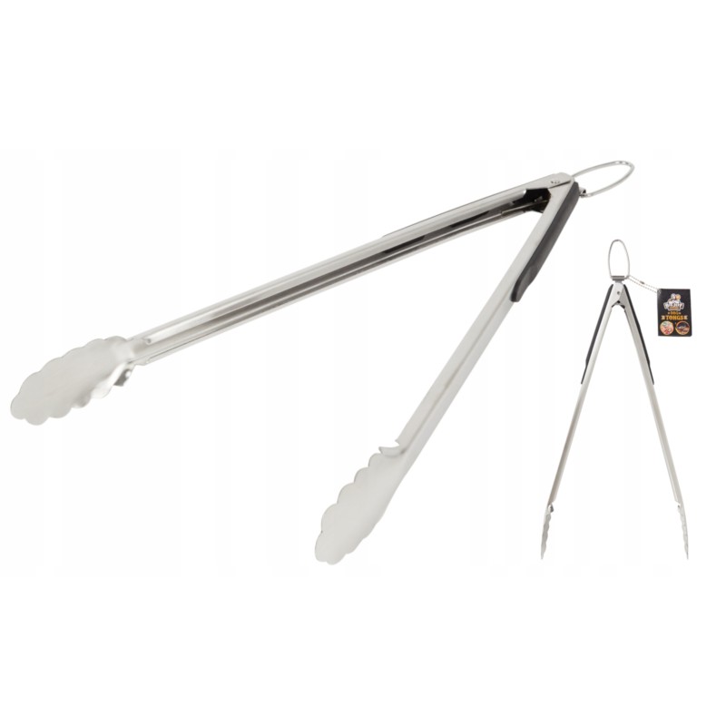 Tvirtas plieninės didelės jeff grilio žnyplės 41cm