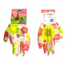 Sodo pirštinės su pakabuku moterims ir vaikams, apsauginis poliesteris, ant delno padengtas poliuretanu. Dėl savo spalvų jie dar