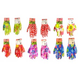 Sodo pirštinės su pakabuku moterims ir vaikams, apsauginis poliesteris, ant delno padengtas poliuretanu. Dėl savo spalvų jie dar