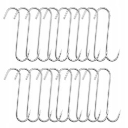 20 x nerūdijančio plieno rūkymo kabliukai, kabliukai žuviai, mėsai, šaltibarščiams rūkyti, 15cm