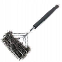 Didelis 45 cm trigubas vielinis šepetys su grandikliu grotelių valymui