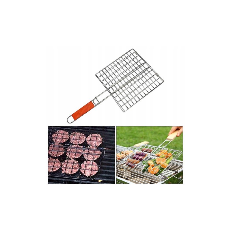 Grotelių krepšys mėsai, žuviai, daržovėms, kepsniams kepti