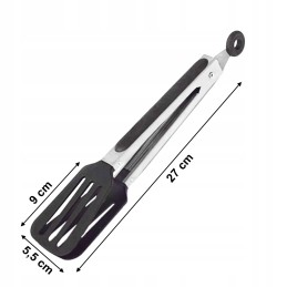 Nerūdijančio plieno grotelių žnyplės su užraktu ir lanksčiomis rankenomis.