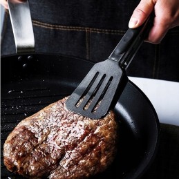 Nerūdijančio plieno grotelių žnyplės su užraktu ir lanksčiomis rankenomis.