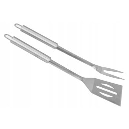 Kepsninės komplektas, kepsninės reikmenys, komplektas, mentelė, žnyplės, šakutė, plienas