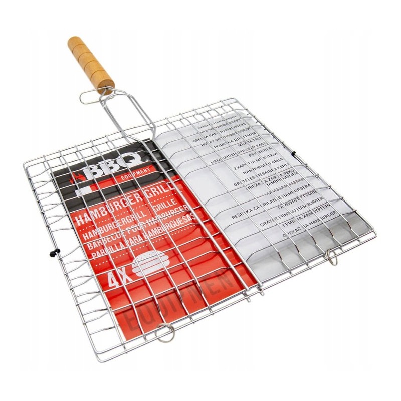 Dvigubos grotelės mėsai, daržovėms ir patiekalams kepti ant grotelių