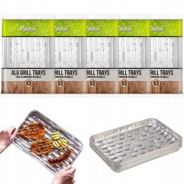 Piknik aliuminio grilio padėklai, 15 vnt