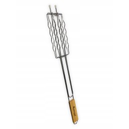 Grotelės dešrelėms, grilis, medinė rankena