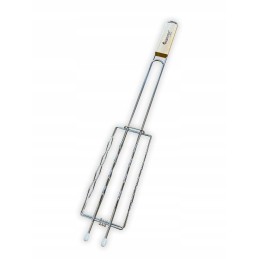 Grotelės dešrelėms, grilis, medinė rankena