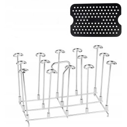 Swawis nerūdijančio plieno iešmo stovas oro gruzdintuvui su silikoniniu kilimėliu, nerūdijančio plieno iešmeliai grilio grotelėm