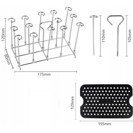 Swawis nerūdijančio plieno iešmo stovas oro gruzdintuvui su silikoniniu kilimėliu, nerūdijančio plieno iešmeliai grilio grotelėm