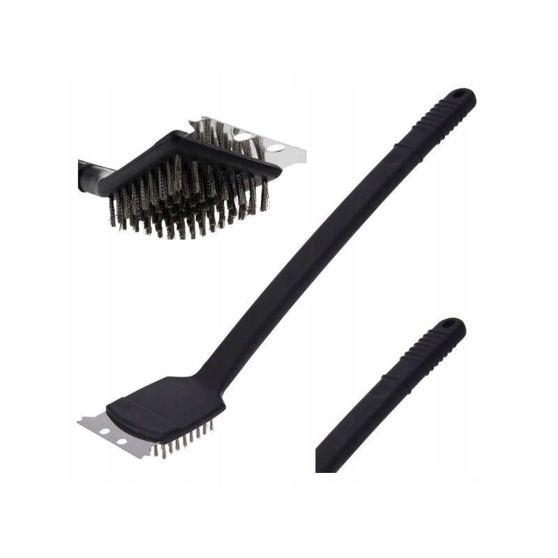 Grilio šepetys, grotelių grandiklis, 2in1, ilga rankena