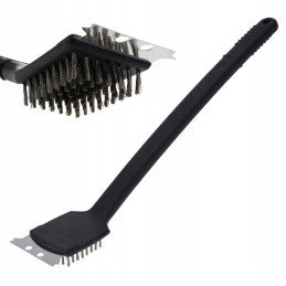 Grilio šepetys, grotelių grandiklis, 2in1, ilga rankena