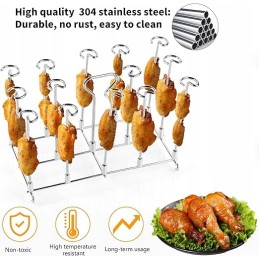 Swawis nerūdijančio plieno iešmo stovas oro gruzdintuvui su silikoniniu kilimėliu, nerūdijančio plieno iešmeliai grilio grotelėm