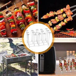 Swawis nerūdijančio plieno iešmo stovas oro gruzdintuvui su silikoniniu kilimėliu, nerūdijančio plieno iešmeliai grilio grotelėm