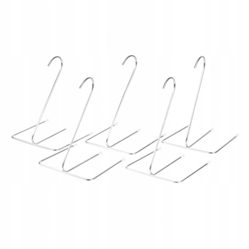 Rudi kabliukai vištienos rūkymui, trigubas plieninis, 5 vnt.