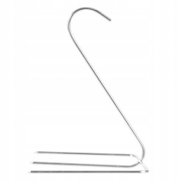 Rudi kabliukai vištienos rūkymui, trigubas plieninis, 5 vnt.