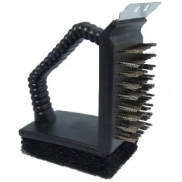 3-in-1 kepsninės šepetys su rankena griliui valyti - grandiklis ir valiklis