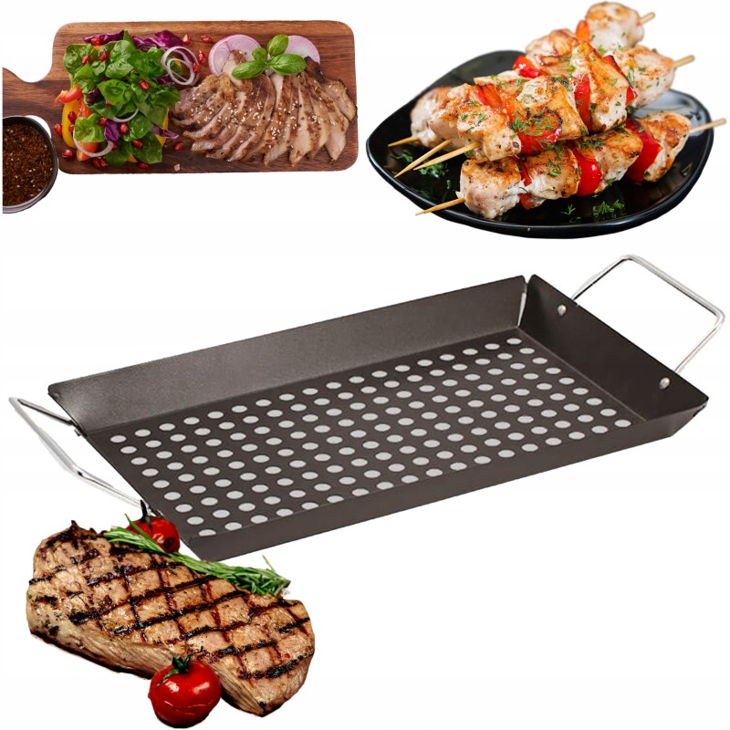 Orkaitės grotelių plokštelė daugkartinis grilio padėklas 38 5x20 cm