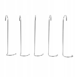 Rudos spalvos užsukami plieniniai kabliukai žuviai rūkyti, 5 vnt.