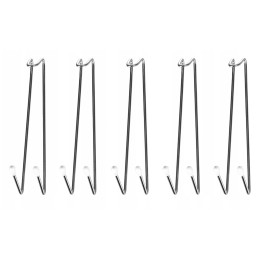 Rudi kabliukai žuviai rūkyti, dvigubi, 5 vnt.