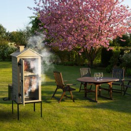 Medinė elektrinė rūkykla browin100e dūmų generatorius karšto oro cirkuliacija zrebki