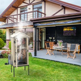 Medinė elektrinė rūkykla browin100e dūmų generatorius karšto oro cirkuliacija zrebki