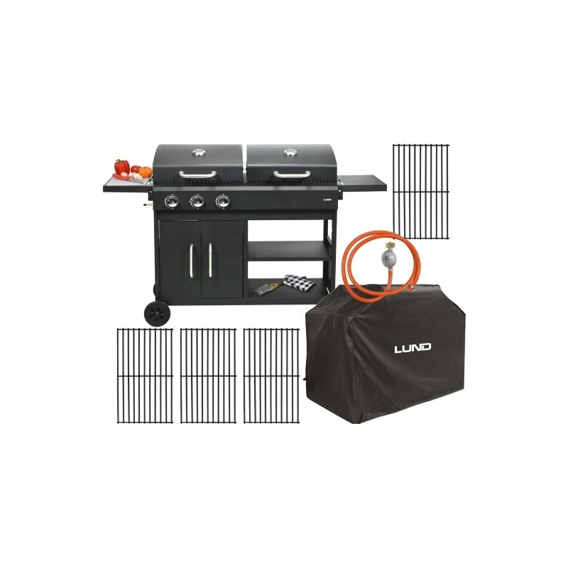 ⭐⭐Dvigubas anglis ir dujinis grilis 8,4 kw + dangtelis⭐⭐