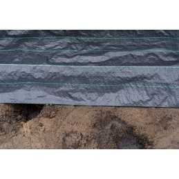 Juodas agrotekstilės kilimėlis nuo piktžolių, metro storio, 100g 1,1 x 1m UV