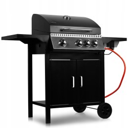 Sodo dujinis grilis, stiprus, didelės grotelės, 4 degikliai, ratai, komplekte dangtis