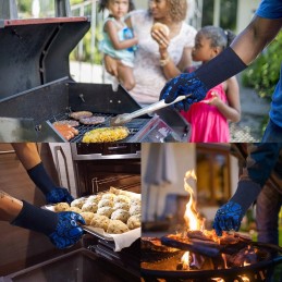 BBQ pirštinės, kepimo rankovė, saugus, atsparus ugniai, 800°C