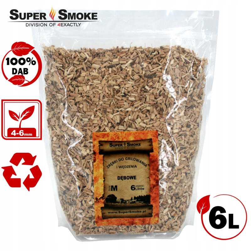 Super dūmų rūkymo traškučiai ąžuolo dydis: m 6 litrai, doypack