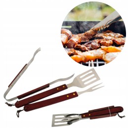 Kepsninės komplektas, kepsninės indai su medine rankena, 3 vnt