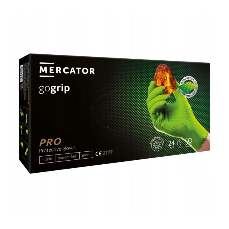 Mercator Gogrip nitrilinės pirštinės žalios l 50 vnt.
