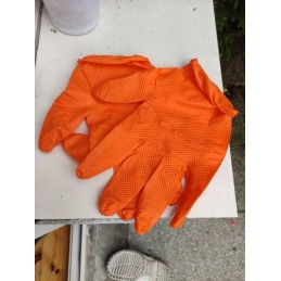 Mercator gogrip orange - pirštinės, nitrilas, be pudros su deimantine tekstūra