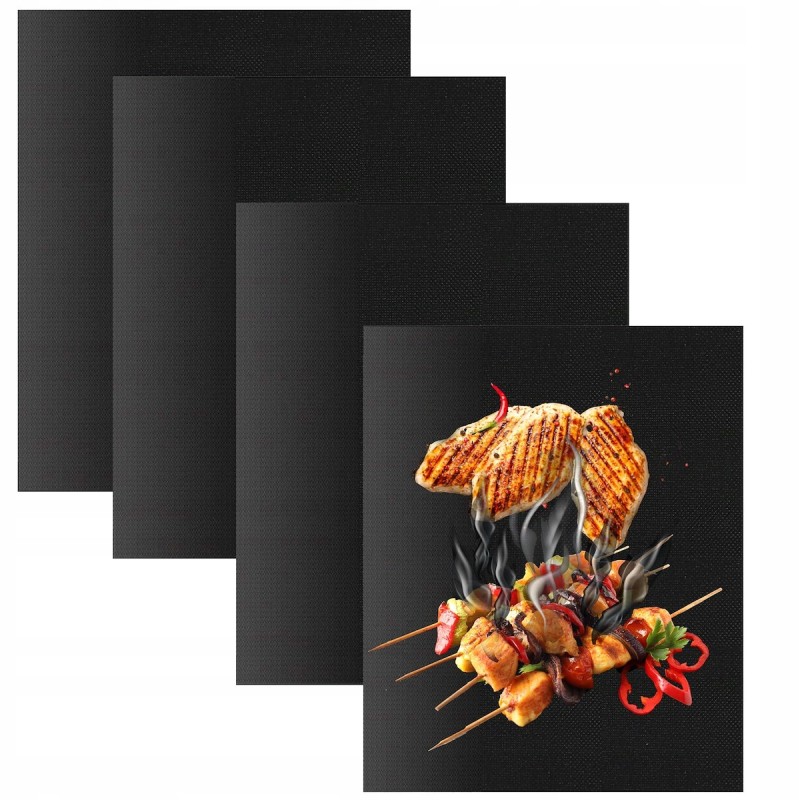 Tefloninis grilio kilimėlis griliui 50x40 padėklai 4 vnt