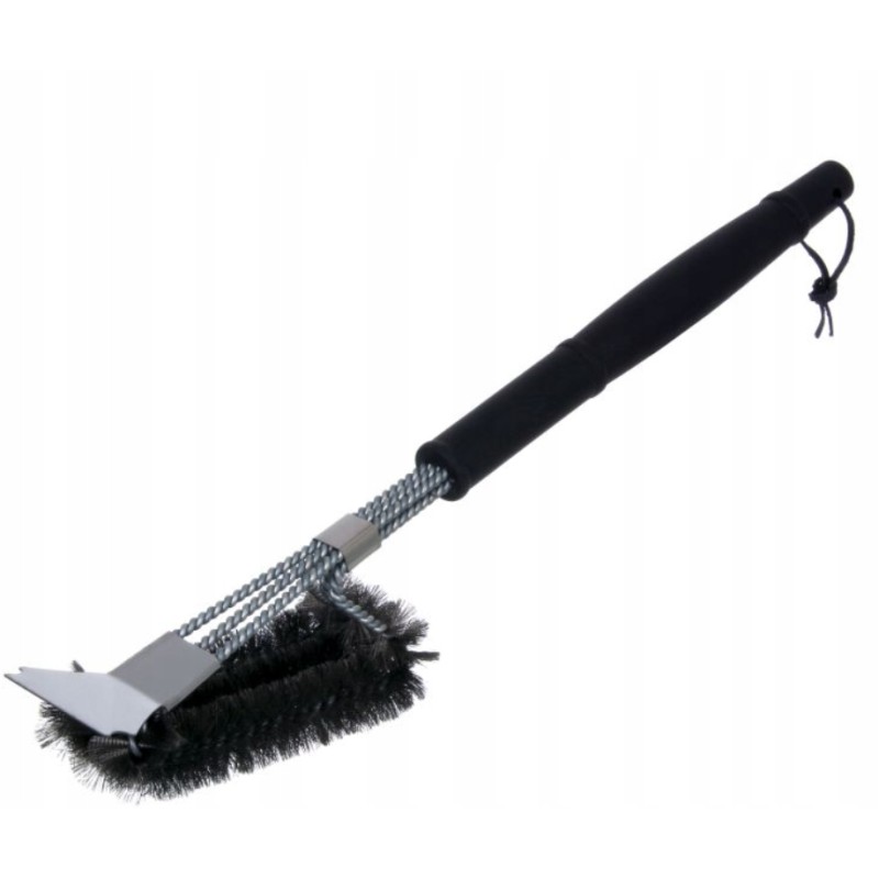 3 eilių nerūdijančio plieno grilio šepetys su grandikliu