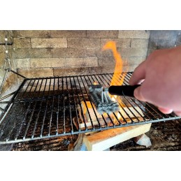 3 eilių nerūdijančio plieno grilio šepetys su grandikliu