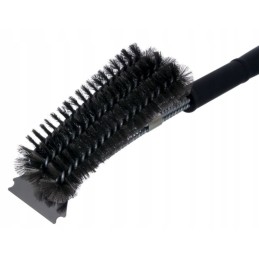 3 eilių nerūdijančio plieno grilio šepetys su grandikliu