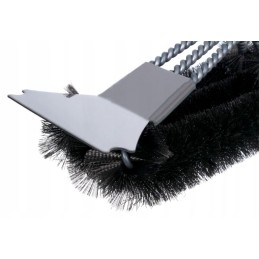 3 eilių nerūdijančio plieno grilio šepetys su grandikliu