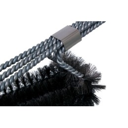 3 eilių nerūdijančio plieno grilio šepetys su grandikliu