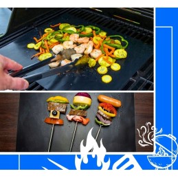 Tefloninis grilio kilimėlis | daugkartinio naudojimo grotelės | grilio padėklas