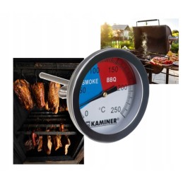 Tvirtas analoginis termometras griliui ir rūkyklai su Kaminer zondu 0-250 °C