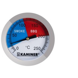 Tvirtas analoginis termometras griliui ir rūkyklai su Kaminer zondu 0-250 °C