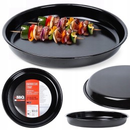 Apvalus plieninis kepimo padėklas, juodas, 26,5 cm