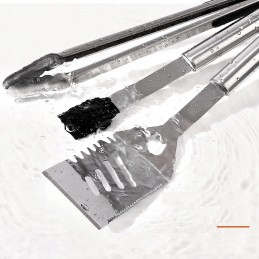 Grilio stalo įrankių rinkinys, priedai, dėklas, 3 vnt